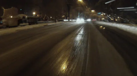 Snowy streets Stock Footage 32976878