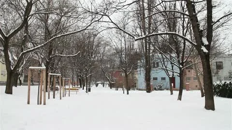 Snowy Suburb 05 Stock Footage 10745589