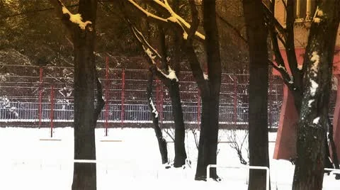 Snowy Suburb 15 stylized Stock Footage 10746491