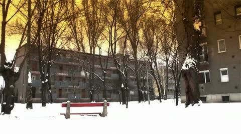 Snowy Suburb 16 stylized Stock Footage 10746522