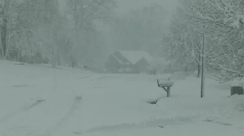 Snowy suburb Stock Footage 925943