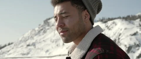 Snowy Summit Reflection Video stock 243743230