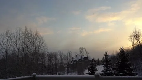 Snowy Sunrise Background  Stock Footage 146616095