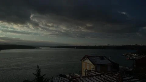 Snowy sunrise Foto stock