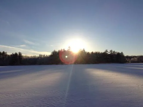 Snowy Sunset Фото