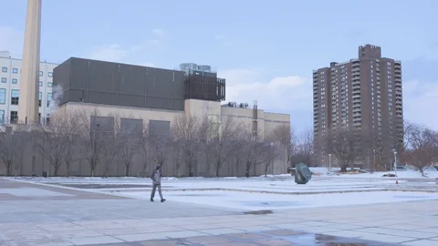 Snowy Syracuse Square 스톡 동영상 97587471