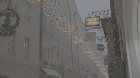 Snowy Town 4k Stock Footage 124574970