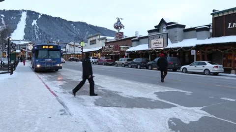 Snowy Town Stock Footage 62783221