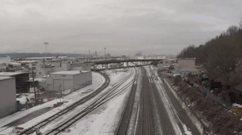 Snowy Tracks Stockbeeldmateriaal 36144036