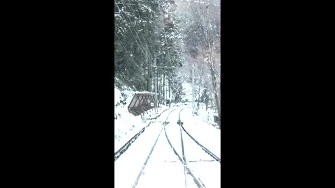Snowy tracks Stock Footage 321670584