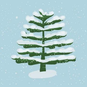 Snowy tree illustration Stock Illustration