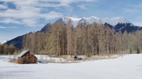 Snowy Tyrolean Landscape besides Highway B189 just before Holzleiten Video stock 63583944
