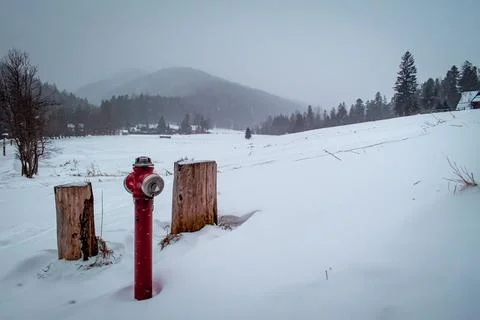 A snowy valley 스톡 사진