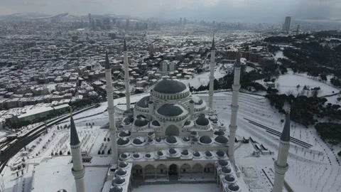 Snowy view from Camlica Mosque Stock Footage 148677536