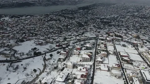 Snowy view from Camlica Mosque Stock Footage 148681094