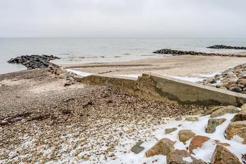 A snowy view in Dronningmlle in winter Stock Photos