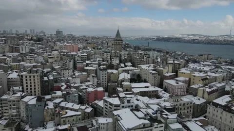 Snowy view from Galata Tower Vídeos de archivo 148688617