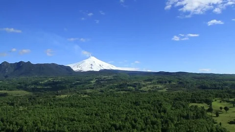 Snowy volcano Stock Footage 77052964