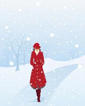 Snowy walk Stock Illustration