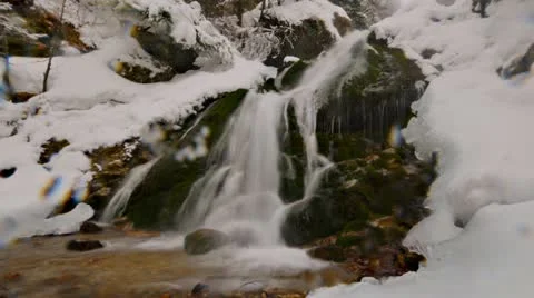 Snowy Waterfall Stock Footage 21781252