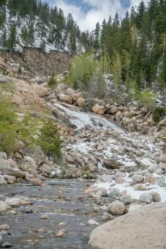 Snowy Waterfall Stock Photos