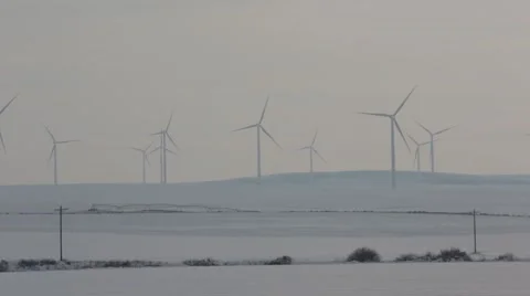 Snowy Windmills 2 Video stock 45594712