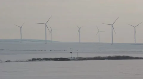 Snowy Windmills 3 Video stock 45594714