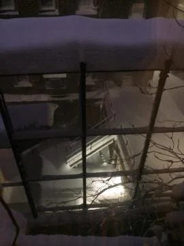 Snowy Window 스톡 사진