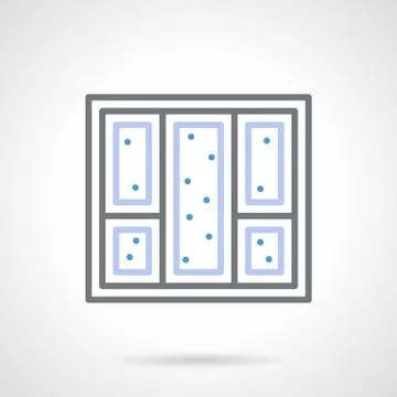 Snowy window simple line vector icon Stock Illustration