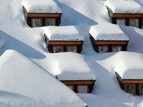 Snowy windows Stock Photos