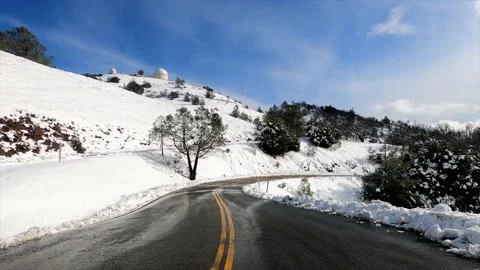 Snowy winter day on top of Mount Hamilton, San Jose Stock Footage 133467911