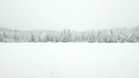 Snowy winter lake Stock Footage