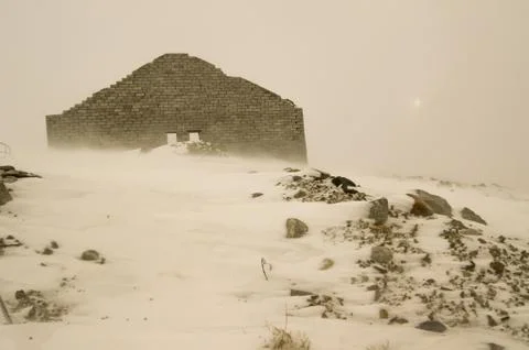 Snowy winter landscape in the mountains Foto stock