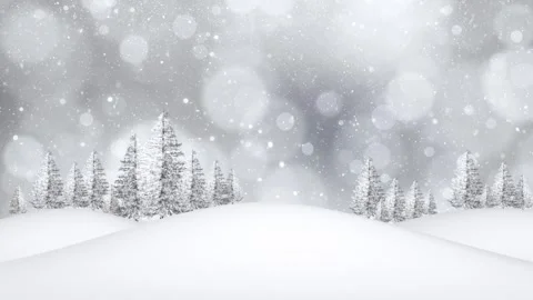 Snowy winter landscape with snow falling Video stock 324192805