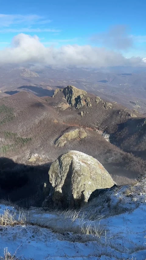 Snowy Winter Landscape from the Summit of Monte Penna Video stock 293954997