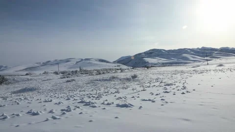 Snowy winter mountains close up Stock-Footage 229970492