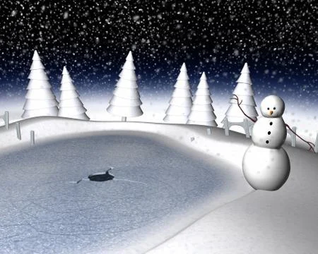 Snowy winter scene Stock Illustration