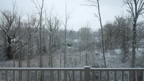 Snowy Winter View From A Balcony Stock Footage 268505048