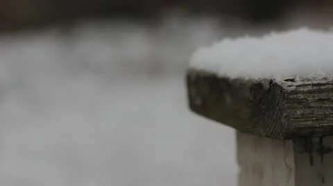 Snowy Wooden Post Stock Footage 10775281