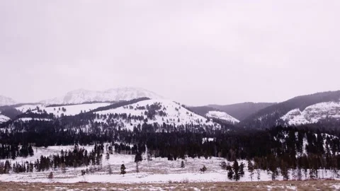 Snowy Yellowstone Landscape Stock-Footage 202052897