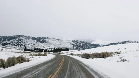 Snowy Yellowstone Landscape Stock-Footage 202053186