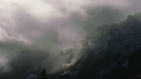 Snowy Yellowstone Landscape Stock-Footage 202056300