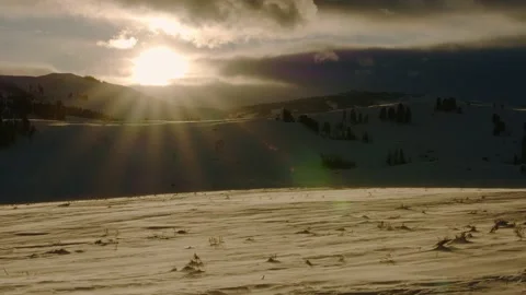 Snowy Yellowstone Landscape Stock-Footage 202056333