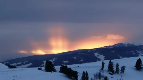 Snowy Yellowstone Landscape Stock-Footage 202064157