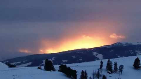 Snowy Yellowstone Landscape Stock-Footage 202064239