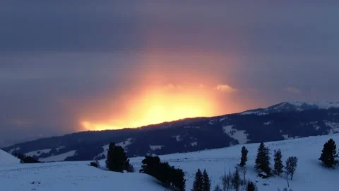 Snowy Yellowstone Landscape Stock-Footage 202064259