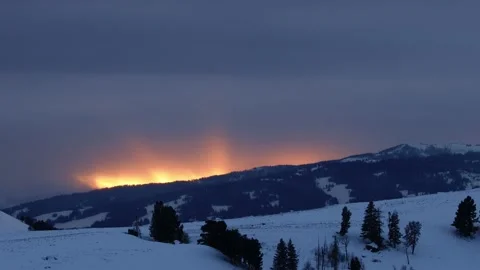 Snowy Yellowstone Landscape Stock-Footage 202064405