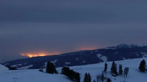 Snowy Yellowstone Landscape Stock-Footage 202064526