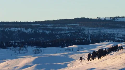 Snowy Yellowstone Landscape Stock-Footage 202064743