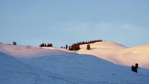 Snowy Yellowstone Landscape Stock-Footage 202065005